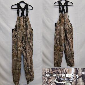 Realtree Pro Series Fleece Lined Hunting Bibs Size XL Camo Waterproof #W5073